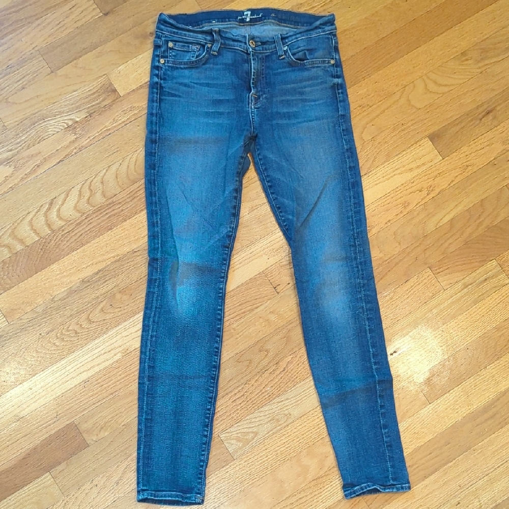 7 For All Mankind Dark Blue Skinny Jeans